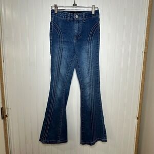 Joes Jeans Girls High Rise Flare Medium Wash Curved Seam Denim‎ Blue Size 12